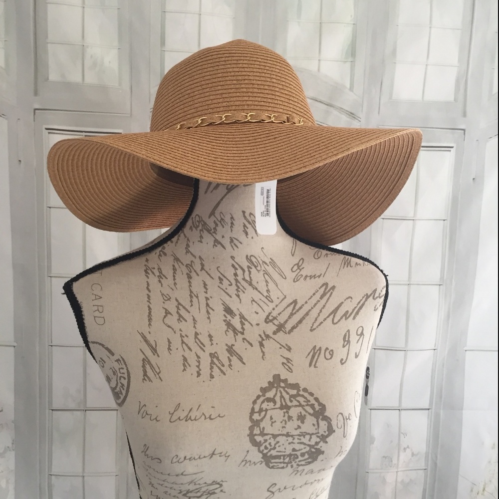 NWT Charming Charlie Tan Boho Hat Summer - Picture 1 of 2